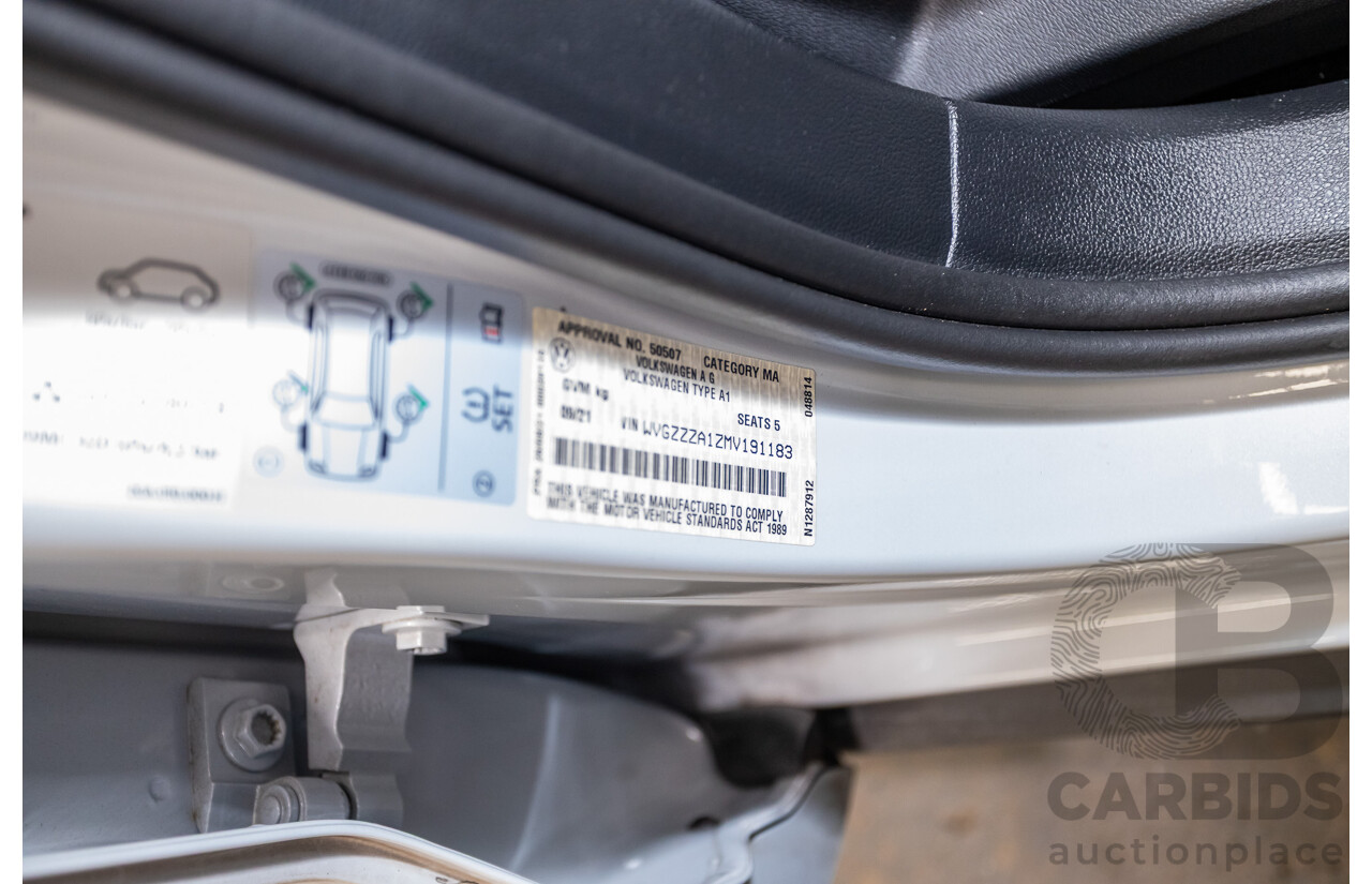 09/2021 Volkswagen T-Roc 140TSI SPORT (AWD) A1 MY21 4D Wagon White Silver Metallic Turbo 2.0L