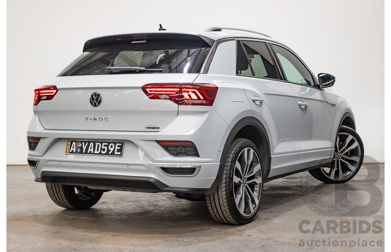 09/2021 Volkswagen T-Roc 140TSI SPORT (AWD) A1 MY21 4D Wagon White Silver Metallic Turbo 2.0L