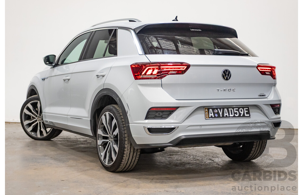 09/2021 Volkswagen T-Roc 140TSI SPORT (AWD) A1 MY21 4D Wagon White Silver Metallic Turbo 2.0L