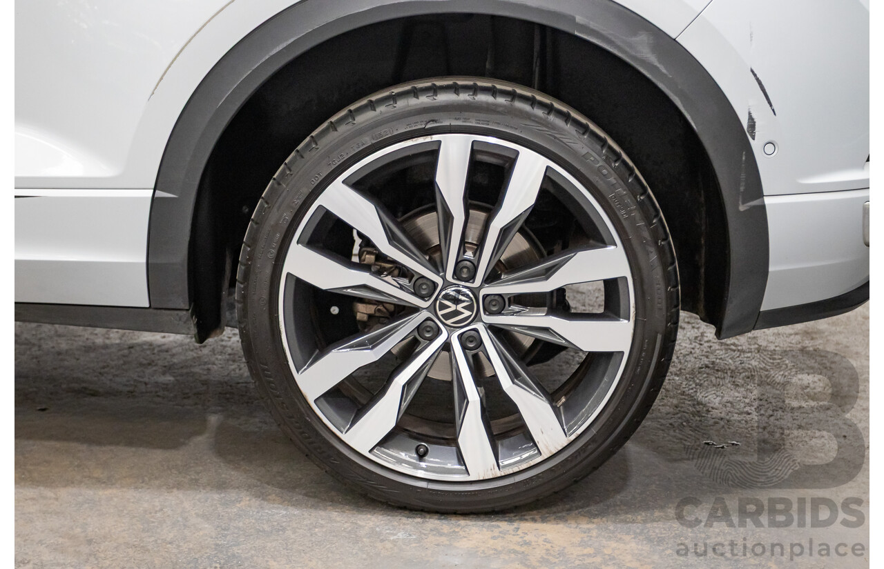 09/2021 Volkswagen T-Roc 140TSI SPORT (AWD) A1 MY21 4D Wagon White Silver Metallic Turbo 2.0L