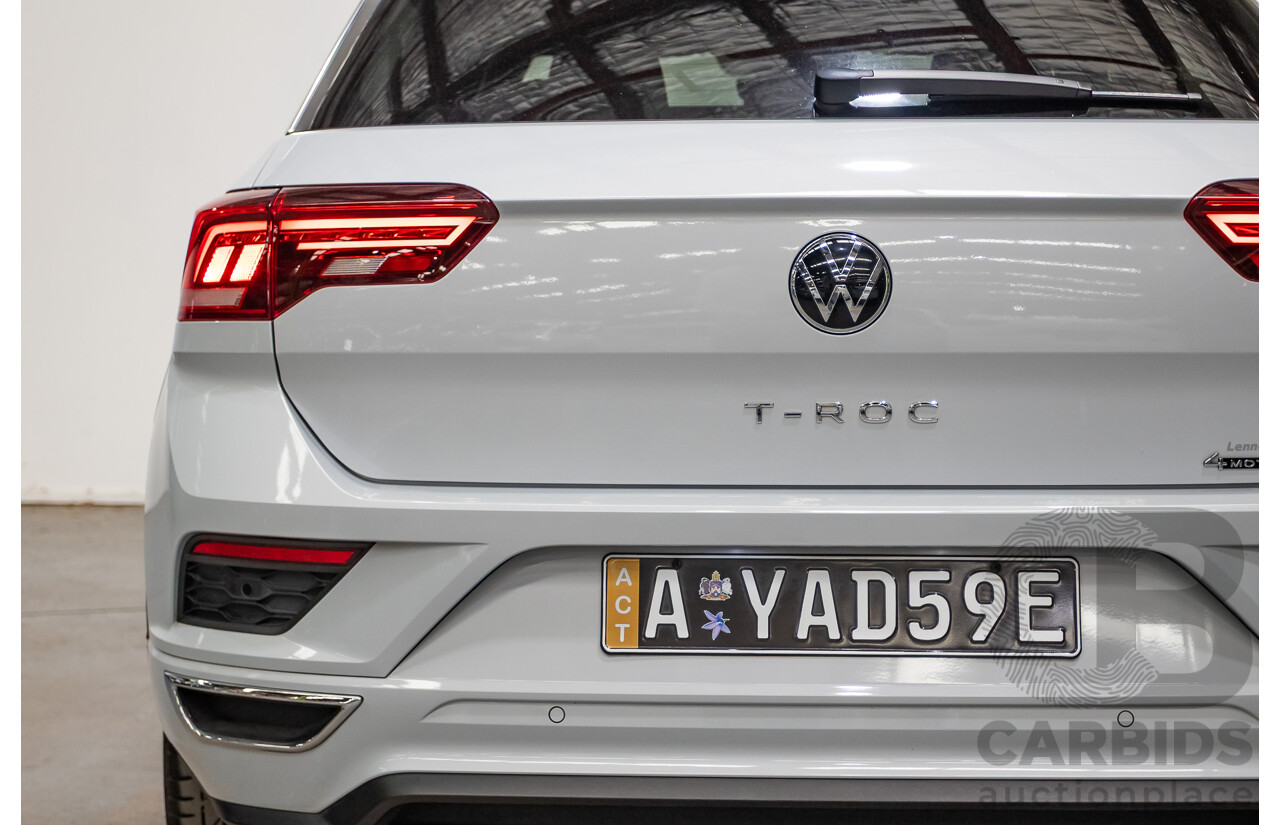 09/2021 Volkswagen T-Roc 140TSI SPORT (AWD) A1 MY21 4D Wagon White Silver Metallic Turbo 2.0L