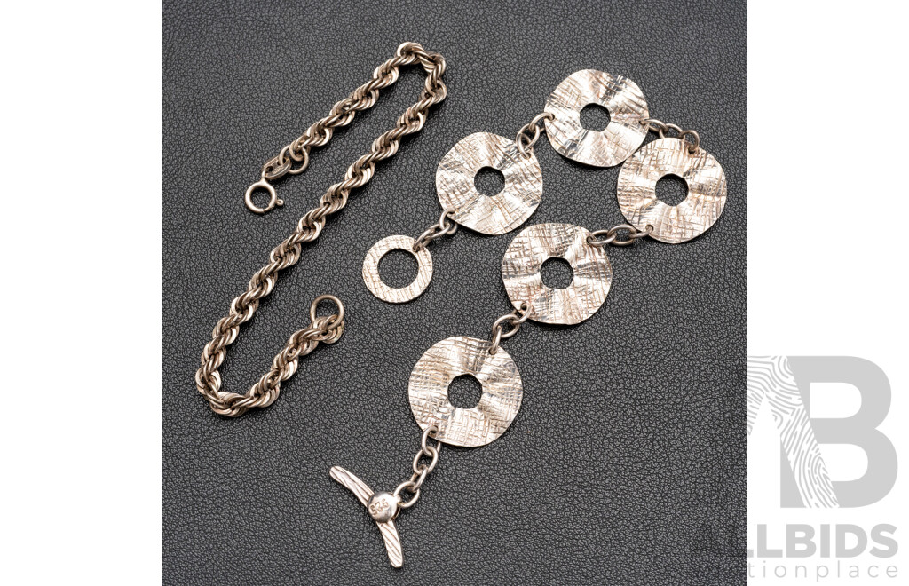 925 Sterling Silver Bracelets. Lot of 2 - 24.62gms