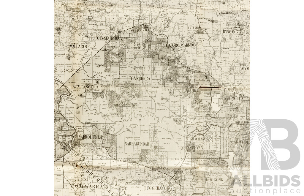 Early Map Showing Proposed Federal Capital Territory Marked 22 May 1909