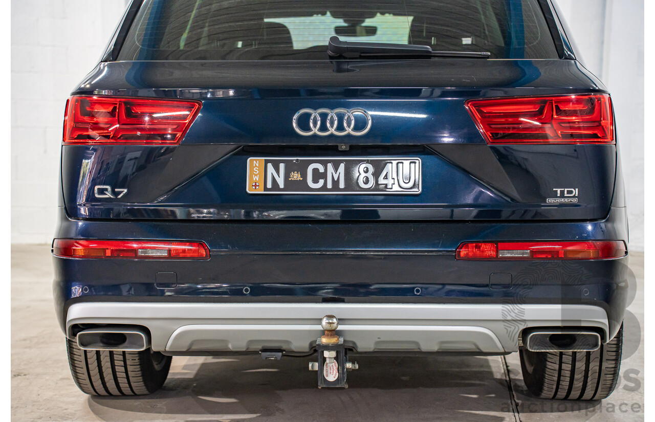1/2017 Audi Q7 3.0 TDI Quattro (160KW AWD) 4M MY17 4d Wagon Ink Blue Pearl Turbo Diesel V6 3.0L - 7 Seater