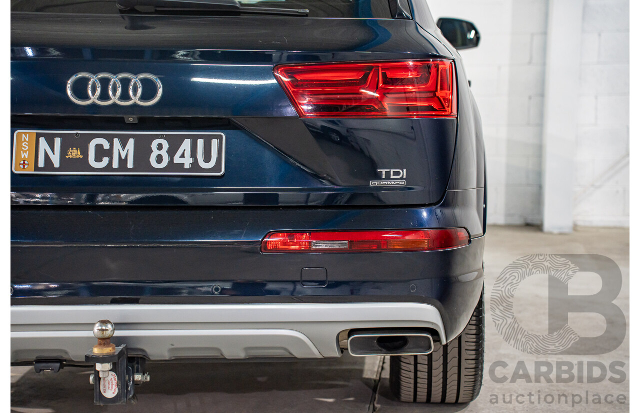 1/2017 Audi Q7 3.0 TDI Quattro (160KW AWD) 4M MY17 4d Wagon Ink Blue Pearl Turbo Diesel V6 3.0L - 7 Seater
