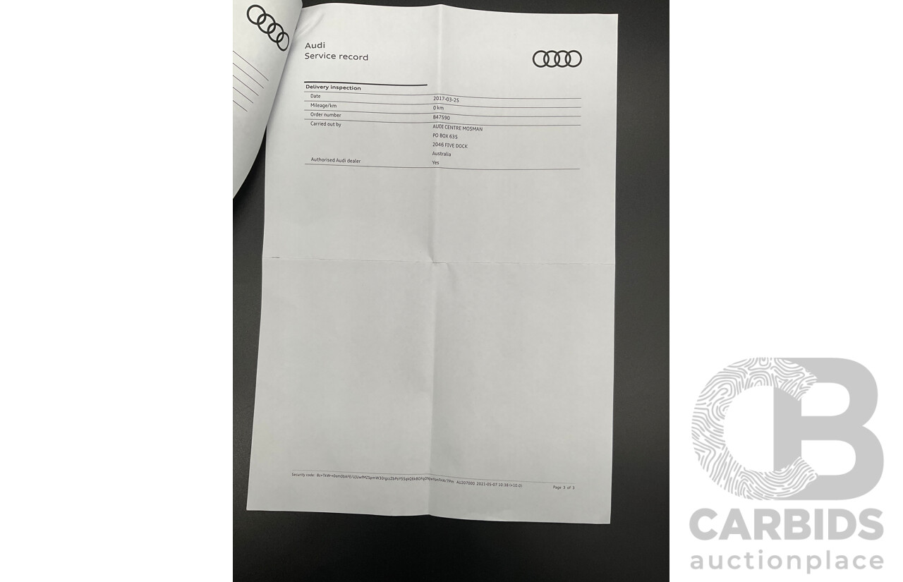 1/2017 Audi Q7 3.0 TDI Quattro (160KW AWD) 4M MY17 4d Wagon Ink Blue Pearl Turbo Diesel V6 3.0L - 7 Seater