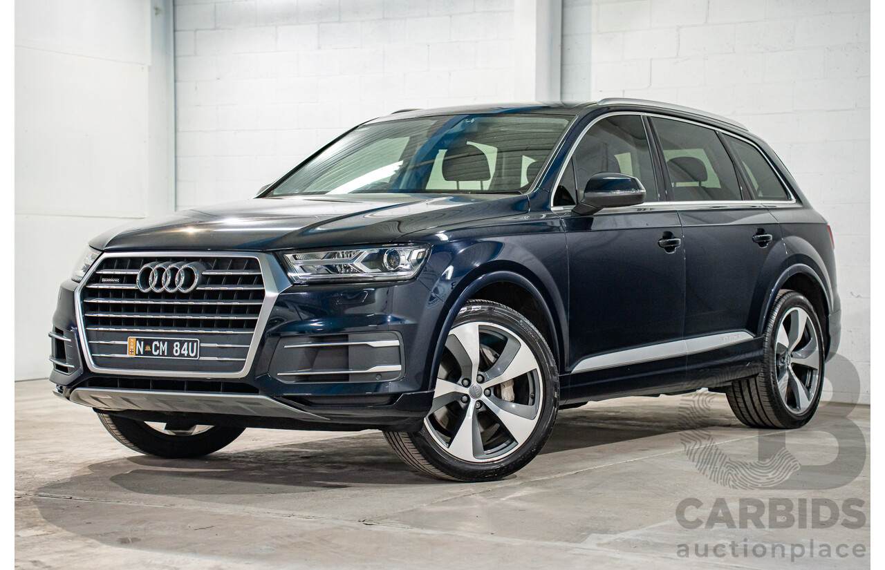 1/2017 Audi Q7 3.0 TDI Quattro (160KW AWD) 4M MY17 4d Wagon Ink Blue Pearl Turbo Diesel V6 3.0L - 7 Seater