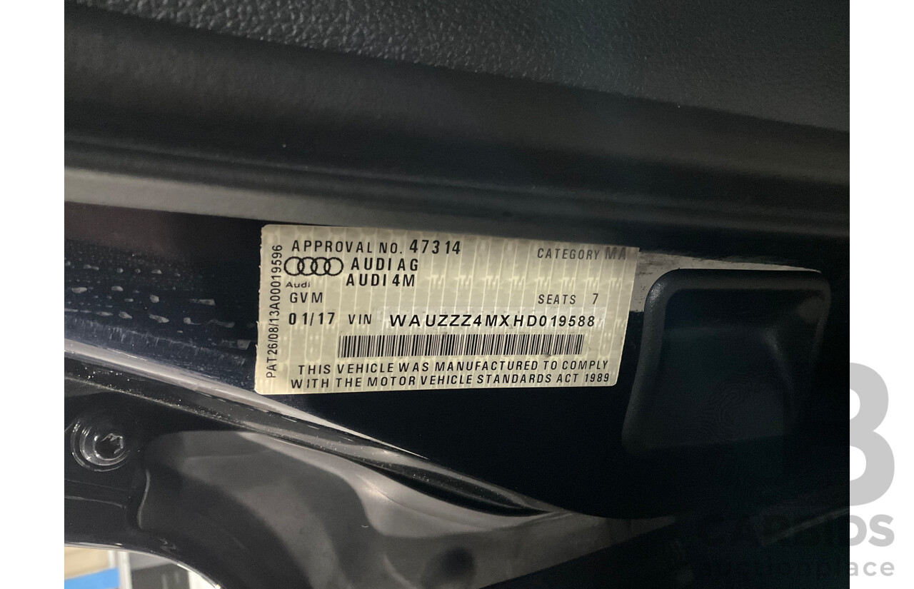 1/2017 Audi Q7 3.0 TDI Quattro (160KW AWD) 4M MY17 4d Wagon Ink Blue Pearl Turbo Diesel V6 3.0L - 7 Seater