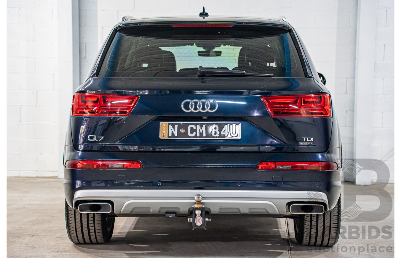 1/2017 Audi Q7 3.0 TDI Quattro (160KW AWD) 4M MY17 4d Wagon Ink Blue Pearl Turbo Diesel V6 3.0L - 7 Seater