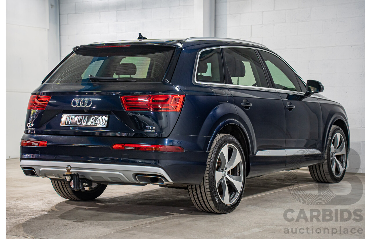 1/2017 Audi Q7 3.0 TDI Quattro (160KW AWD) 4M MY17 4d Wagon Ink Blue Pearl Turbo Diesel V6 3.0L - 7 Seater