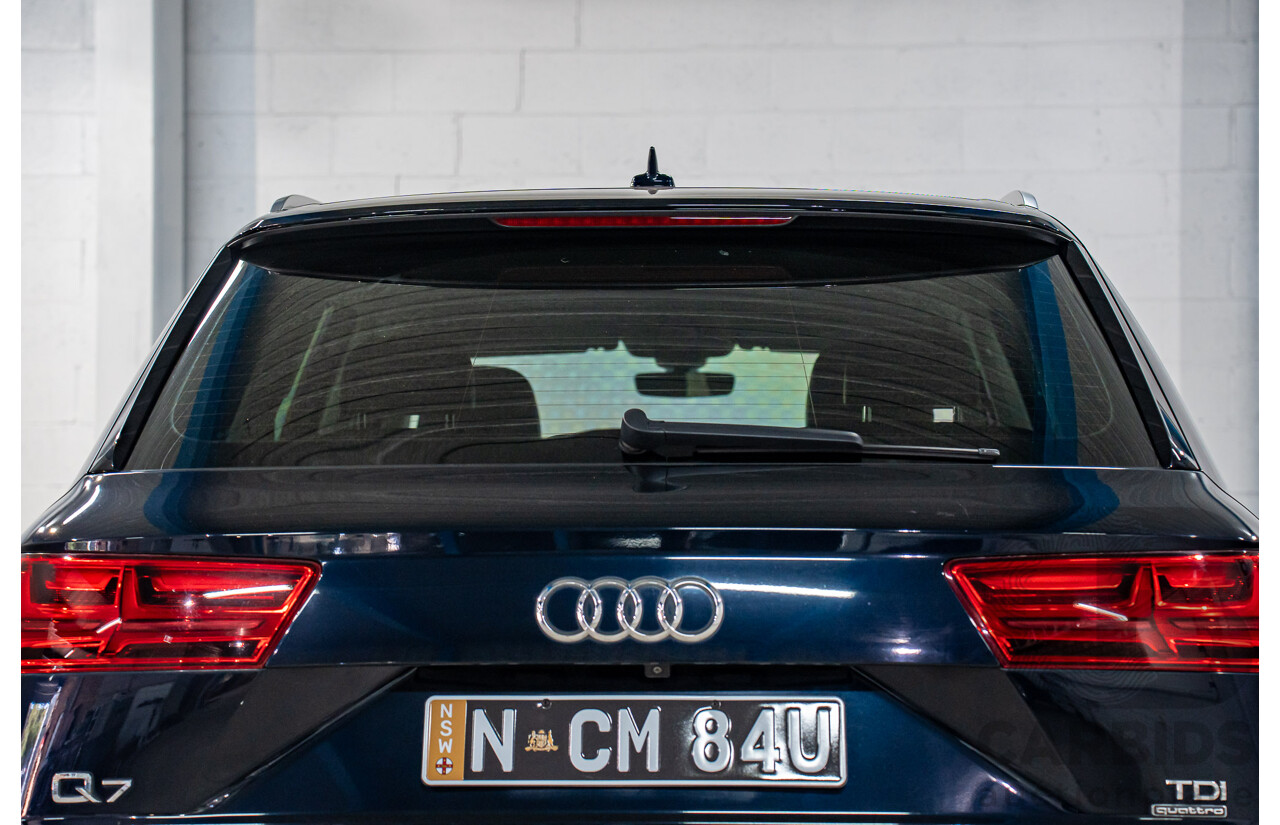 1/2017 Audi Q7 3.0 TDI Quattro (160KW AWD) 4M MY17 4d Wagon Ink Blue Pearl Turbo Diesel V6 3.0L - 7 Seater