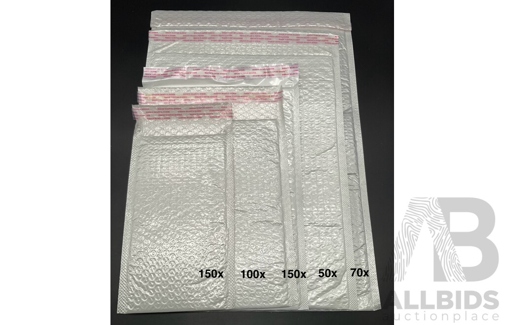 Assorted Sizes Bubble Mailer Envelops - Lot of 520