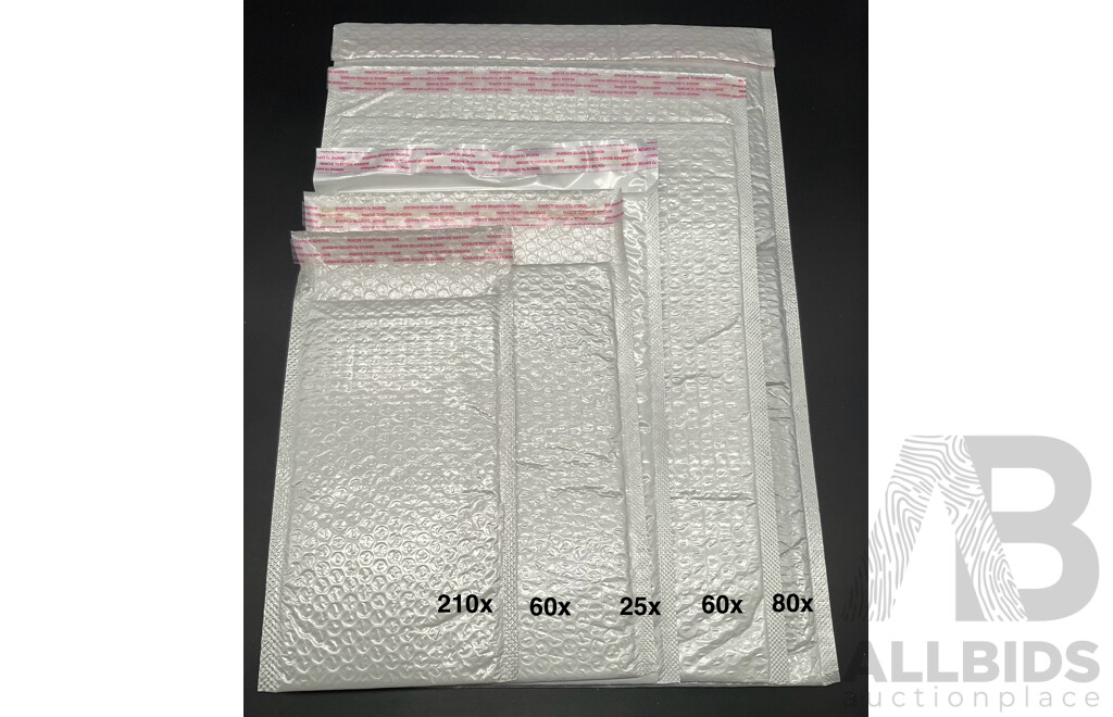 Assorted Sizes Bubble Mailer Envelopes - Lot of 435