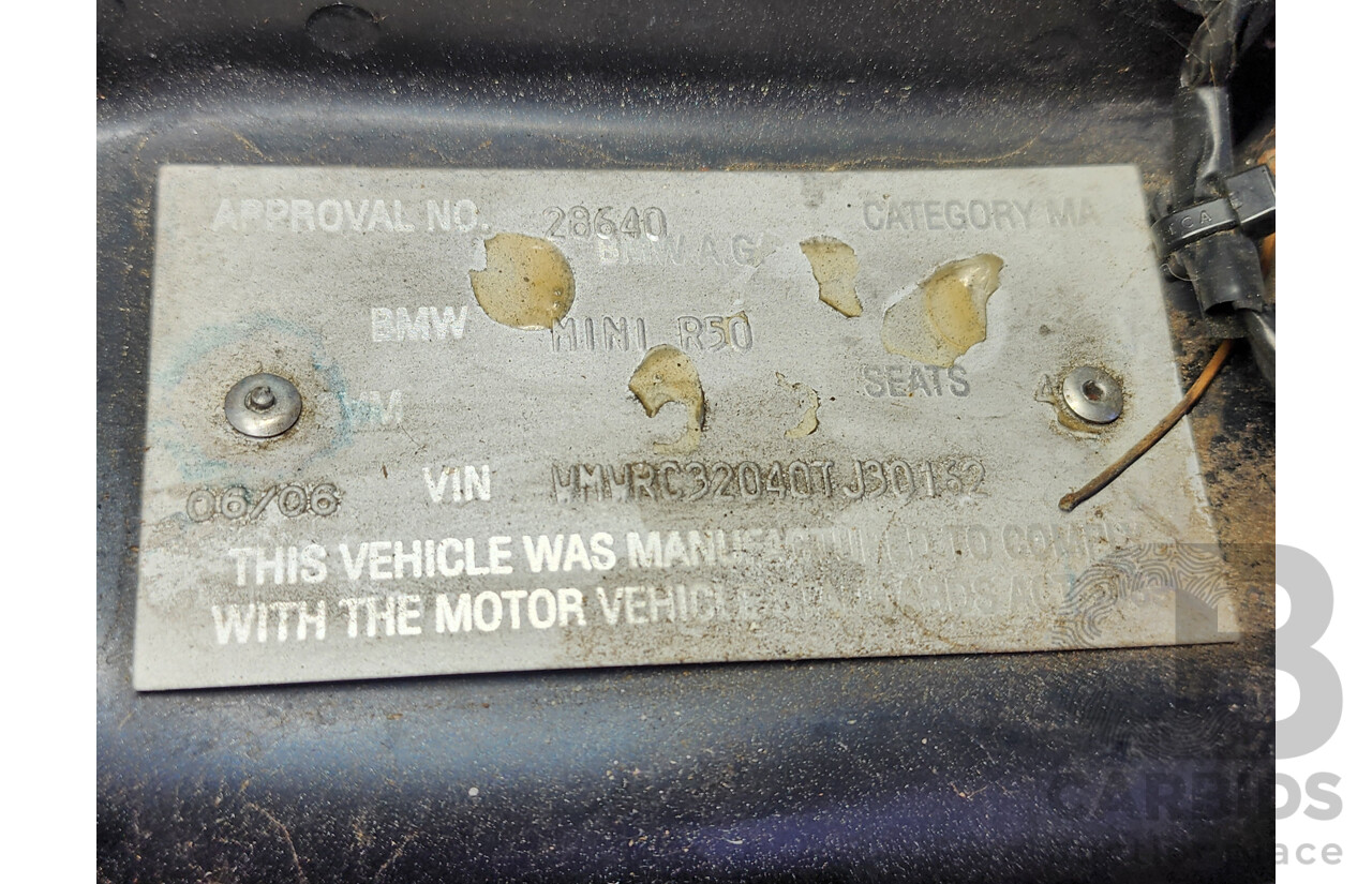 6/2006 Mini Cooper PARK LANE R50 2d Hatchback Black 1.6L