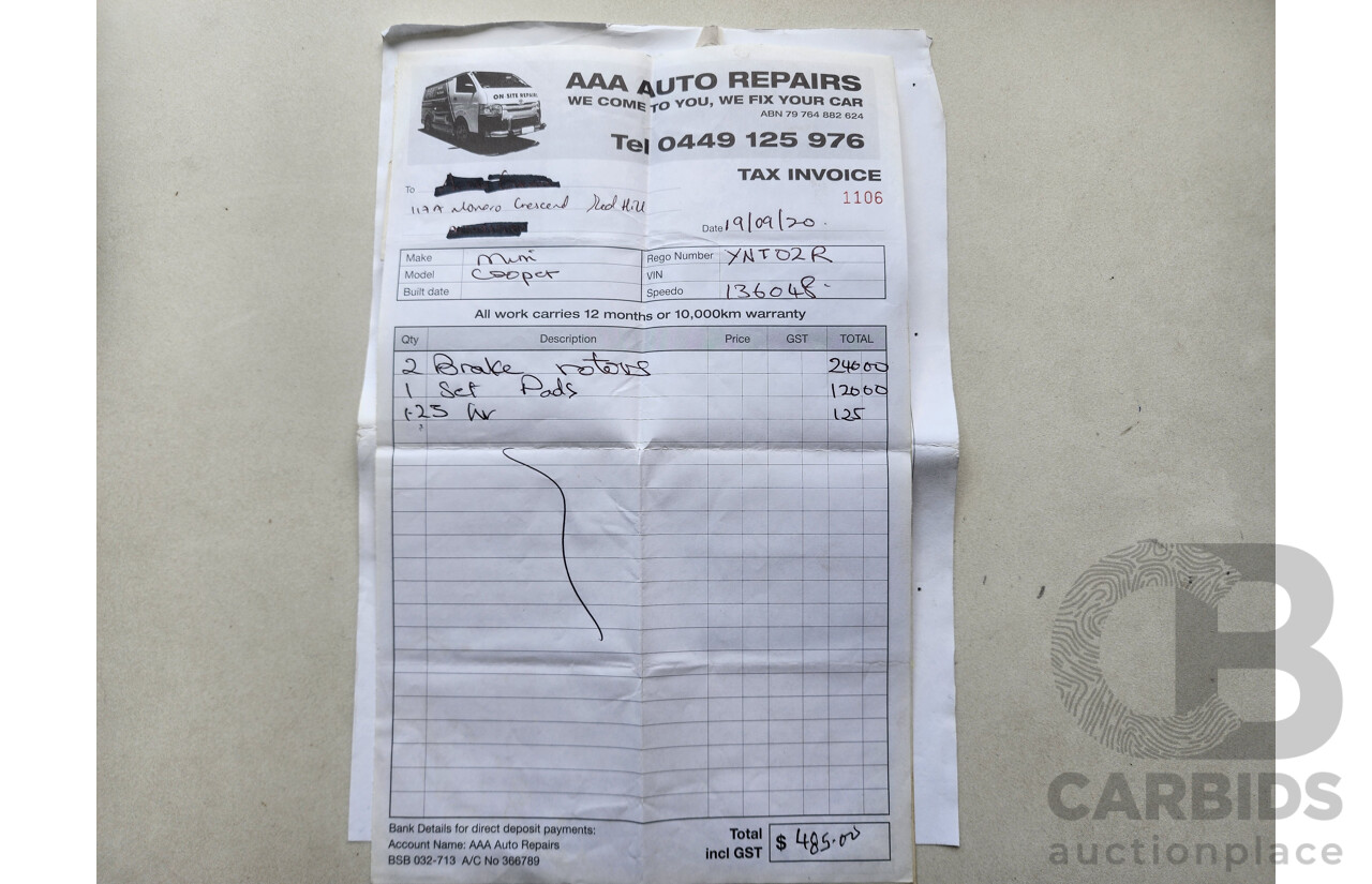 6/2006 Mini Cooper PARK LANE R50 2d Hatchback Black 1.6L