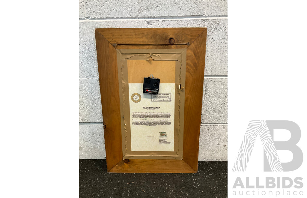 Framed Picture GARRY BIRDSALL ''Surfing Australia'' Clock, 56 X 37 Cm (frame)