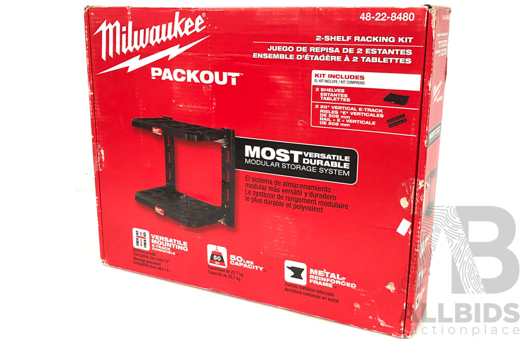 Milwaukee Packout Two Shelf Racking Unit - New
