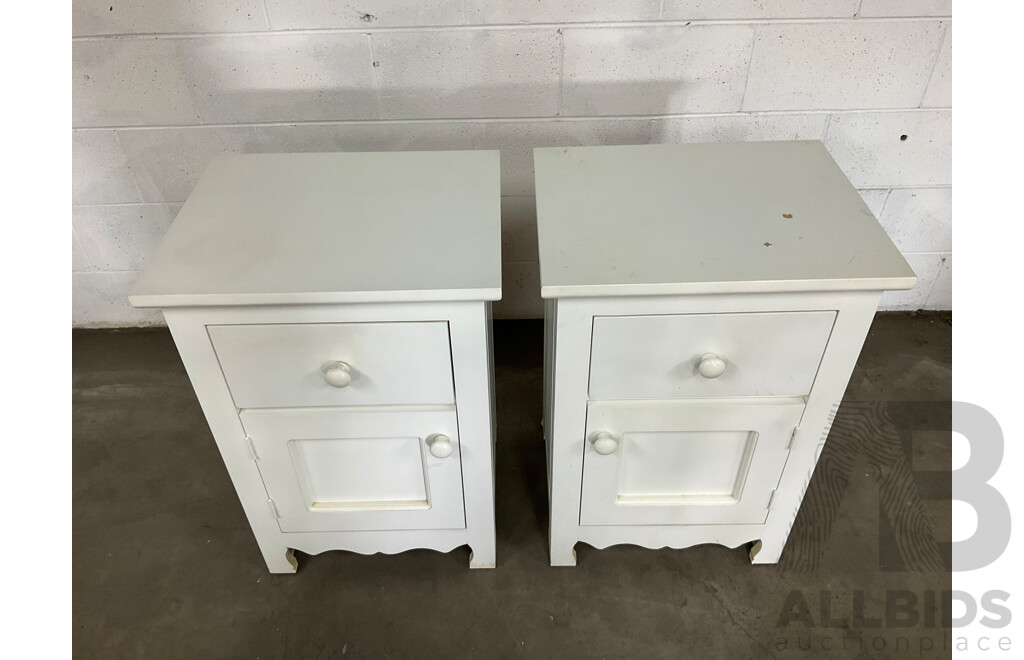 Pair of White Bedside Tables