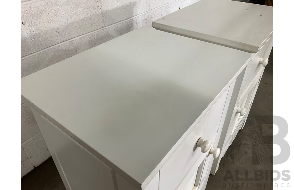 Pair of White Bedside Tables
