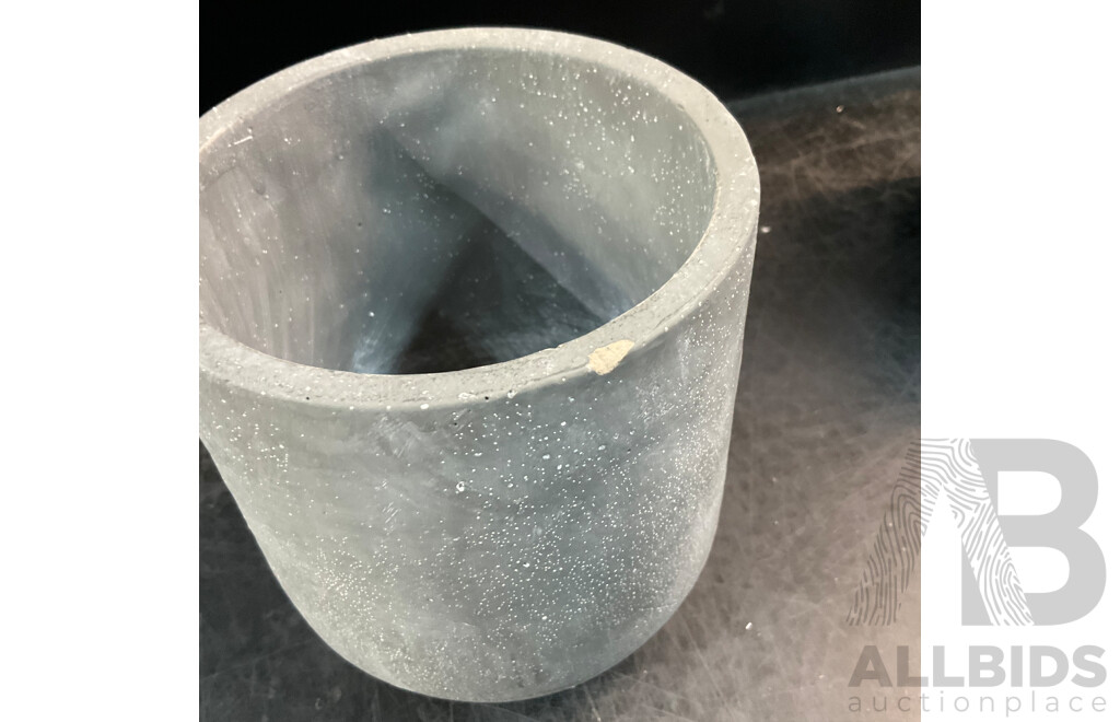 SAVE WATER DRINK WINE & TIME to DRINK Cement Garden Pots - Lot of 10