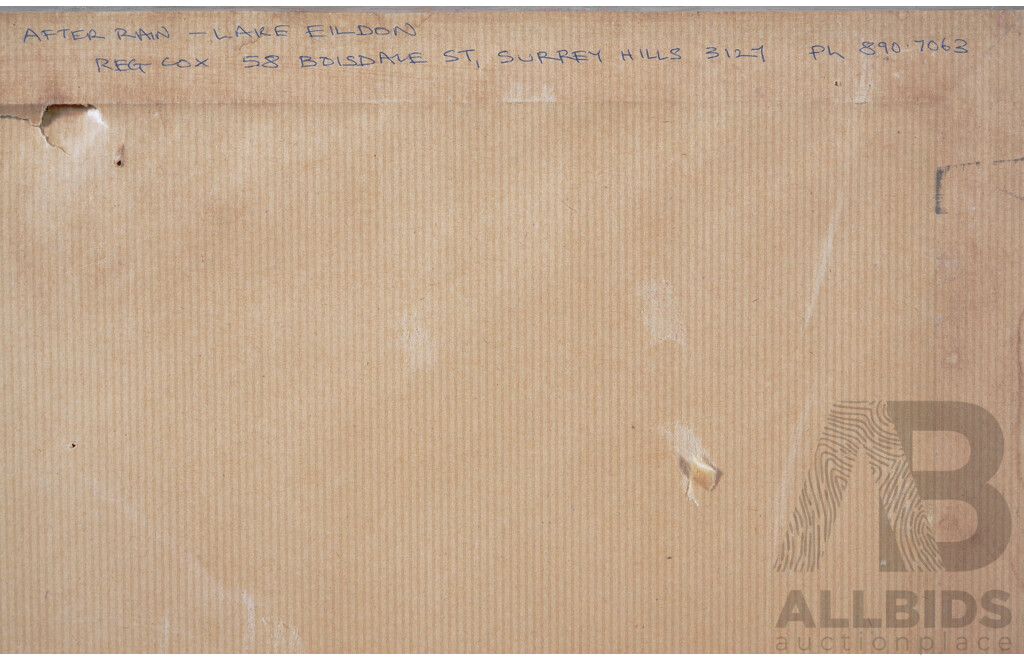 Reg Cox, (20th Century, Australian, 1946-), After Rain - Lake Eildon, Watercolour, 68 x 68 cm (frame)