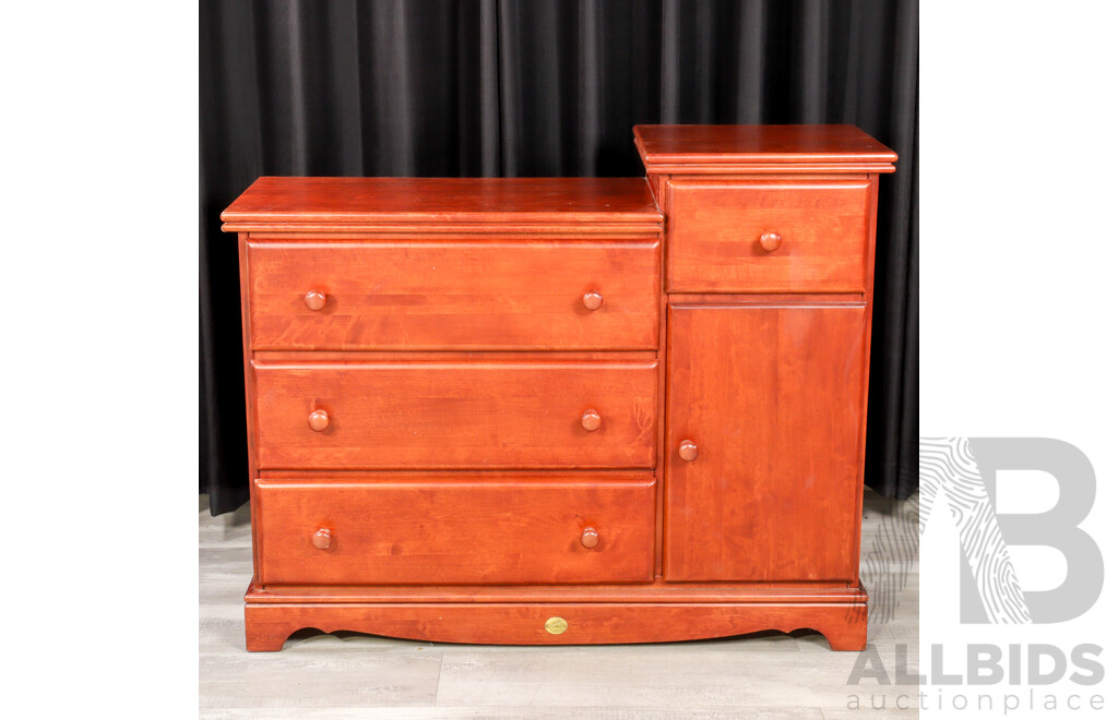 Two Tier Jarrah Four Drawer Chest
