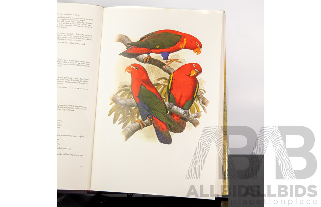 First Edition, Parrots of the World, J M Forshaw, William T Cooper, Lansdowne 1973, Cloth Bound Hardcover with Gilt Spine and Dust Jacket, Along with Australian Parrots, Same Contributors