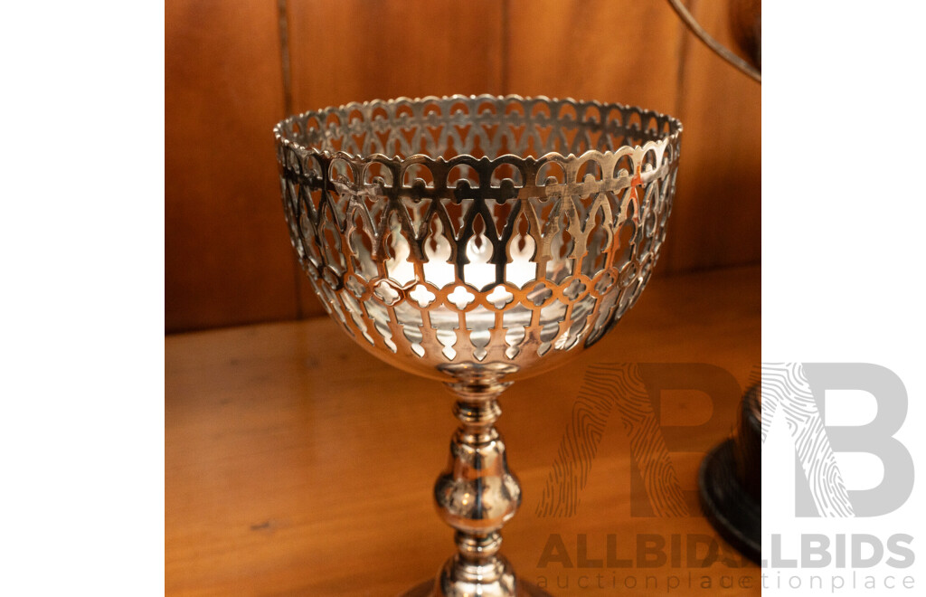 Collection Three Blank Silver Plate Trophies