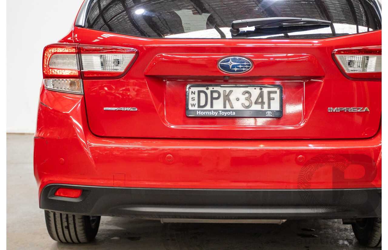2/2017 Subaru Impreza 2.0i Premium (AWD) MY17 5d Hatchback Pure Red 2.0L