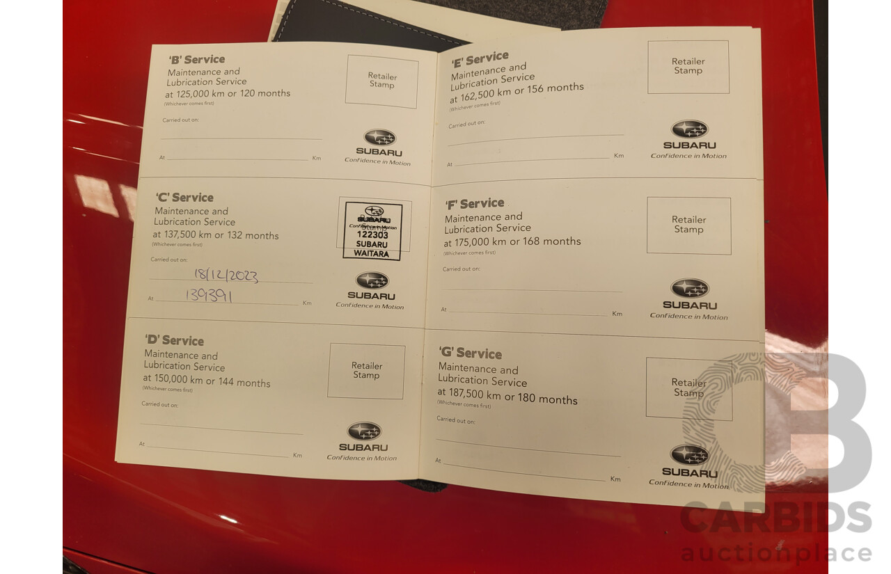 2/2017 Subaru Impreza 2.0i Premium (AWD) MY17 5d Hatchback Pure Red 2.0L