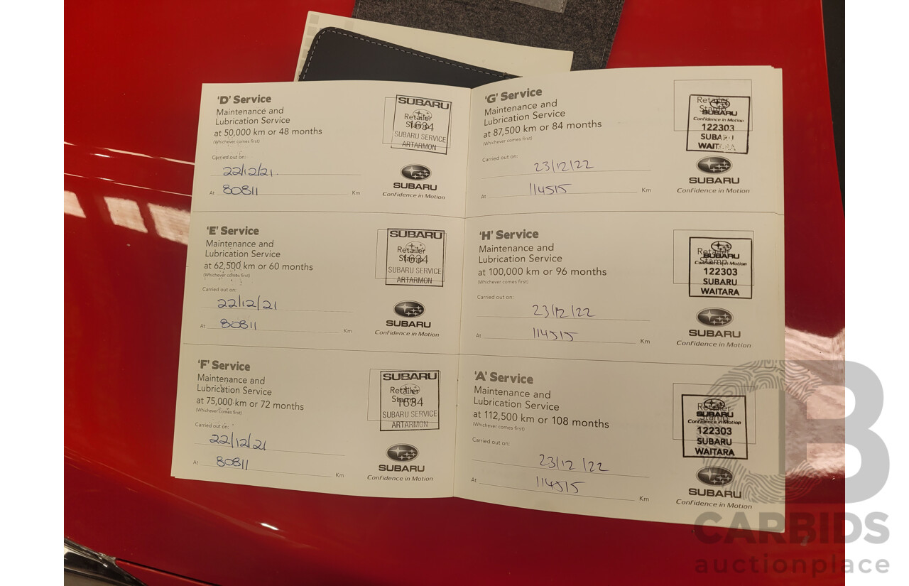 2/2017 Subaru Impreza 2.0i Premium (AWD) MY17 5d Hatchback Pure Red 2.0L