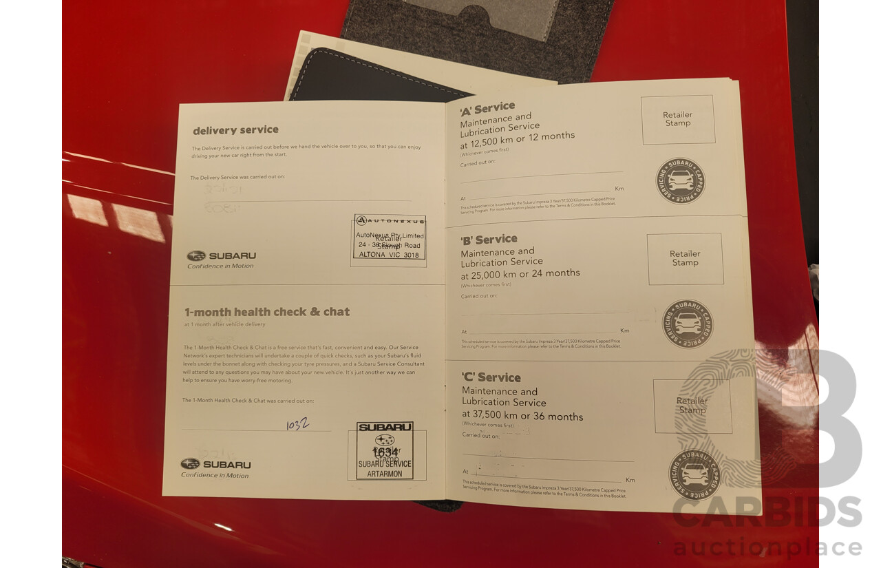 2/2017 Subaru Impreza 2.0i Premium (AWD) MY17 5d Hatchback Pure Red 2.0L