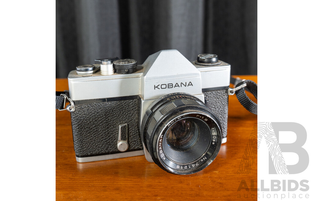 Vintage Kobana 35mm film SLR camera with Fixed Kobanar 50mm f/1.8 Lens
