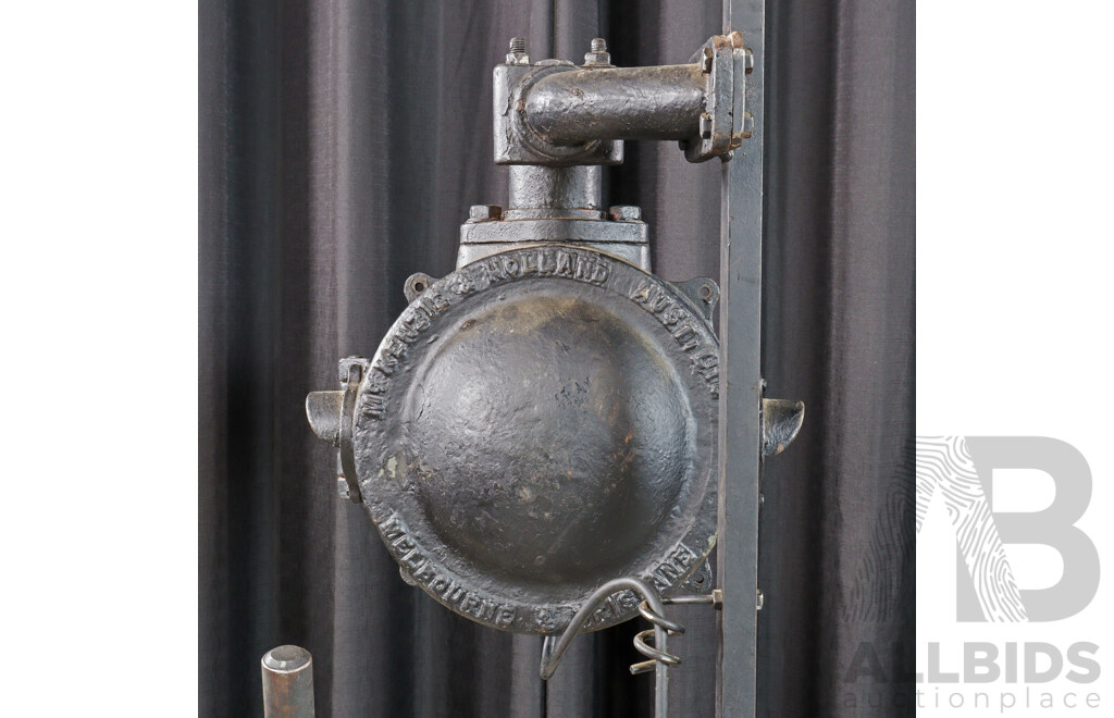 Bespoke Floor Lamp with Rolling Mining Cart Base