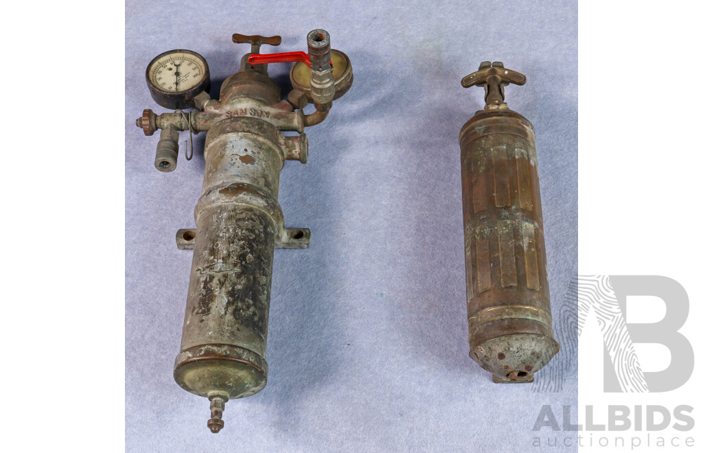 Vintage Sampson Air Pressure Regulator Wall Mount Fire Extinguisher