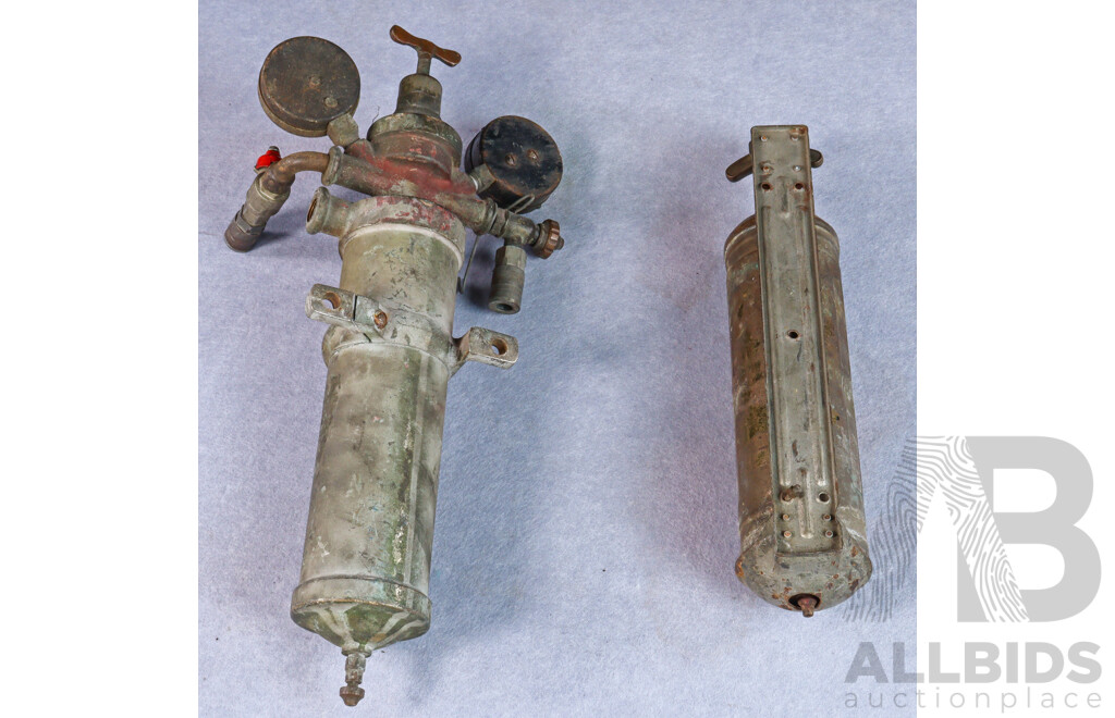 Vintage Sampson Air Pressure Regulator Wall Mount Fire Extinguisher