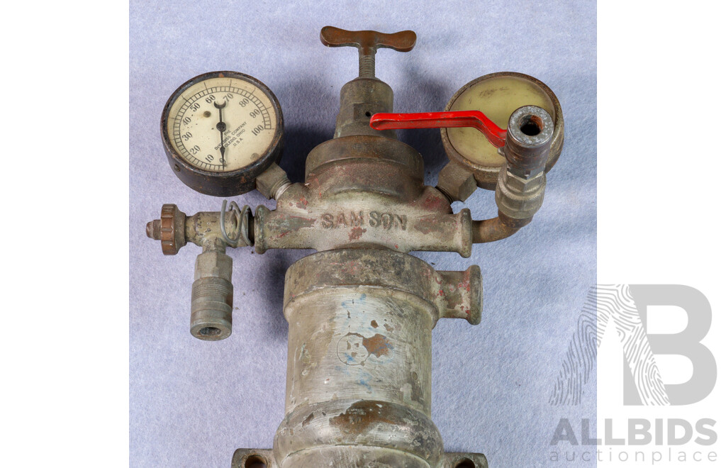 Vintage Sampson Air Pressure Regulator Wall Mount Fire Extinguisher