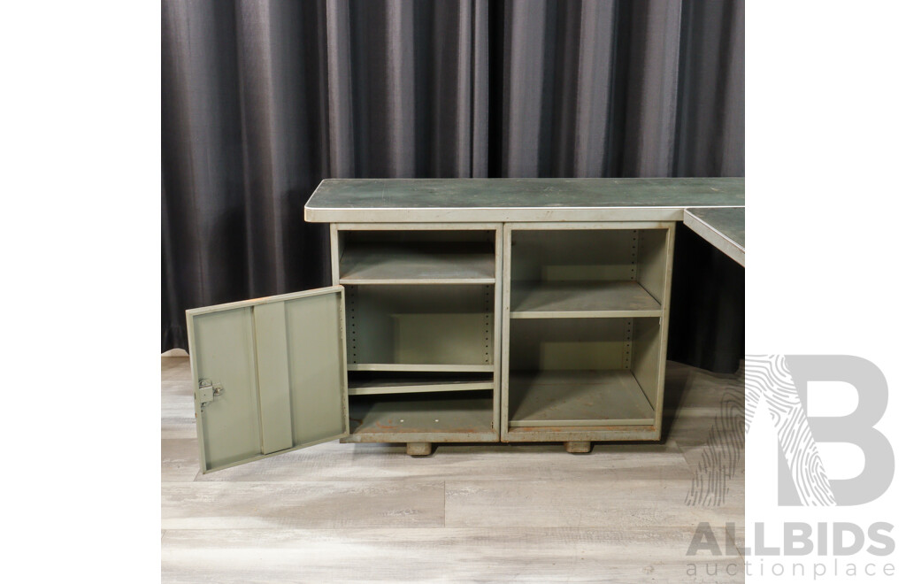 Vintage Metal Two Piece Corner Desk by Steelbuilt