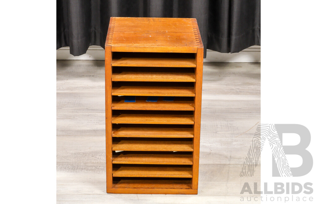 Vintage Oak Desktop File and Paper Tray