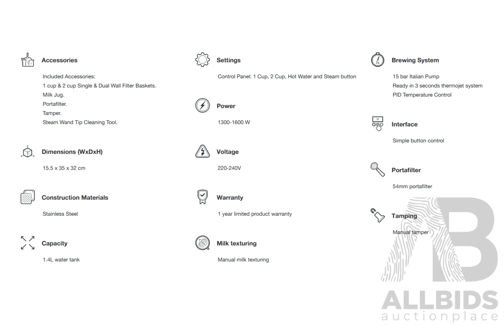 Breville The Bambino Espresso Coffee Machine