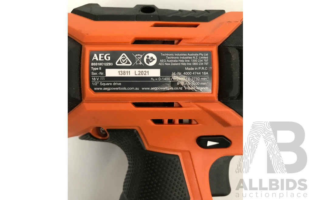 AEG 18V Cordless Mid Torque Impact Wrench - Skin Only