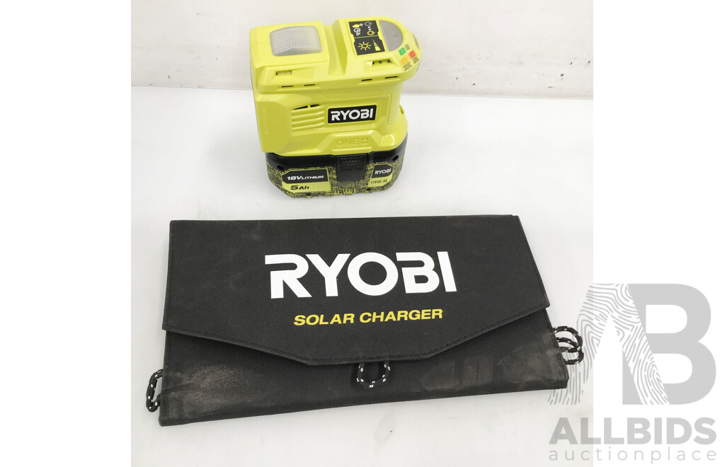 Ryobi 18V ONE+ 150W Inverter with 21W Solar Panel 4.0Ah Kit
