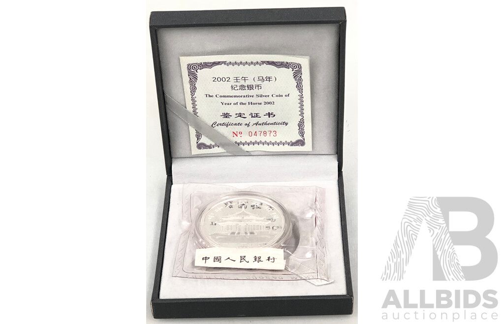 Commemorative Silver Coin 2002  Chinese Year of the Horse