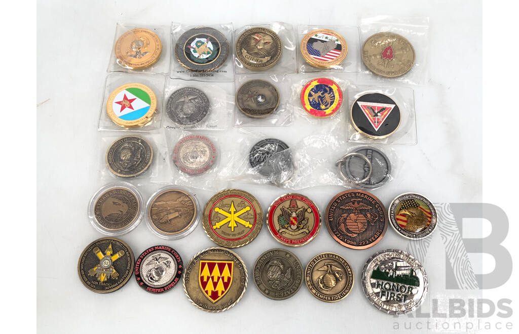 Military Challenge Coins - Lot of 26