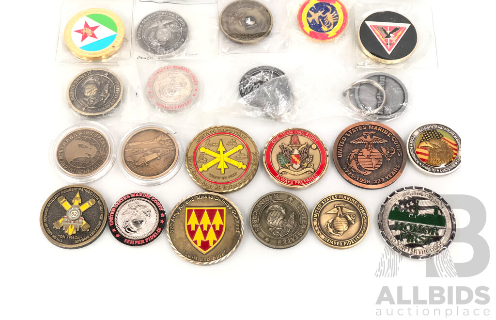 Military Challenge Coins - Lot of 26