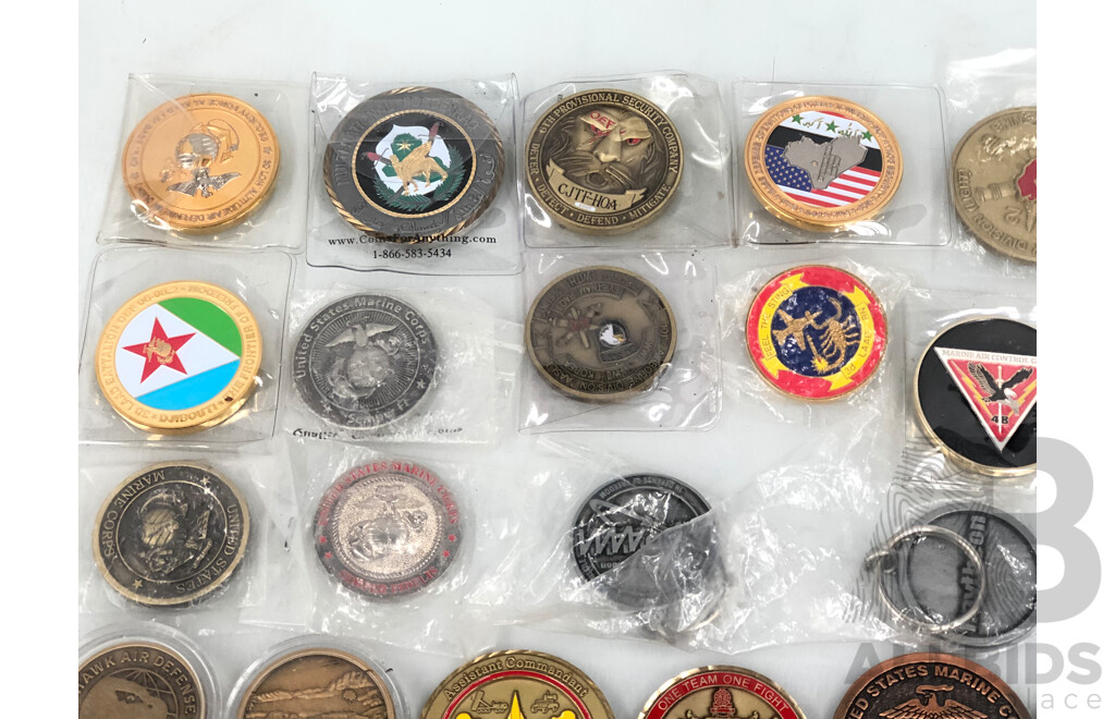 Military Challenge Coins - Lot of 26