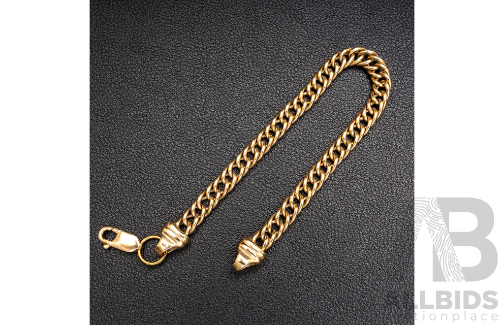9ct Cuban Link Bracelet, 19.5cm, 15.09 Grams