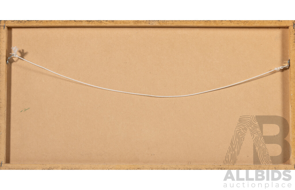 Nelson Nurse, (20th Century, Australian), Rhythm of the Waves (2002), Wonderful Original Oil on Particle Board, 30 x 59 cm