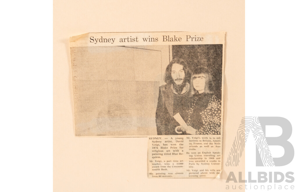 David Voigt, (20th Century, Australian, 1943 or 44-), Todd River Reflection, Alice Springs (1974), Wonderful Original Liquitex Acrylic & Pastel on Canvas Board, 81 x 104 cm (frame)