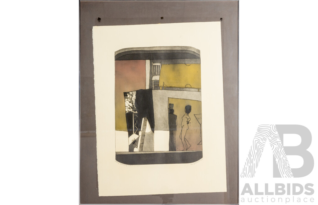 George Baldessin, (20th Century, Italian-Born Australian, 1939-1978), Assemblage of Past Images (1973), Edition 25, Hand Coloured Etching & Aquatint, 97 x 76 cm (frame)